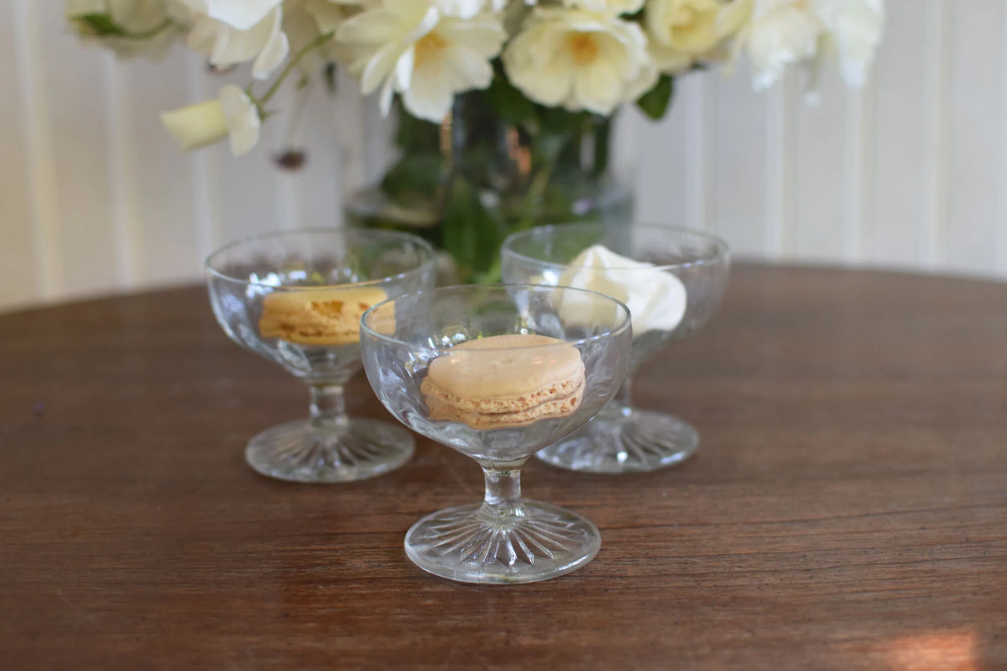Three Vintage Faceted Dessert Glasses — French Antiques Vintage French