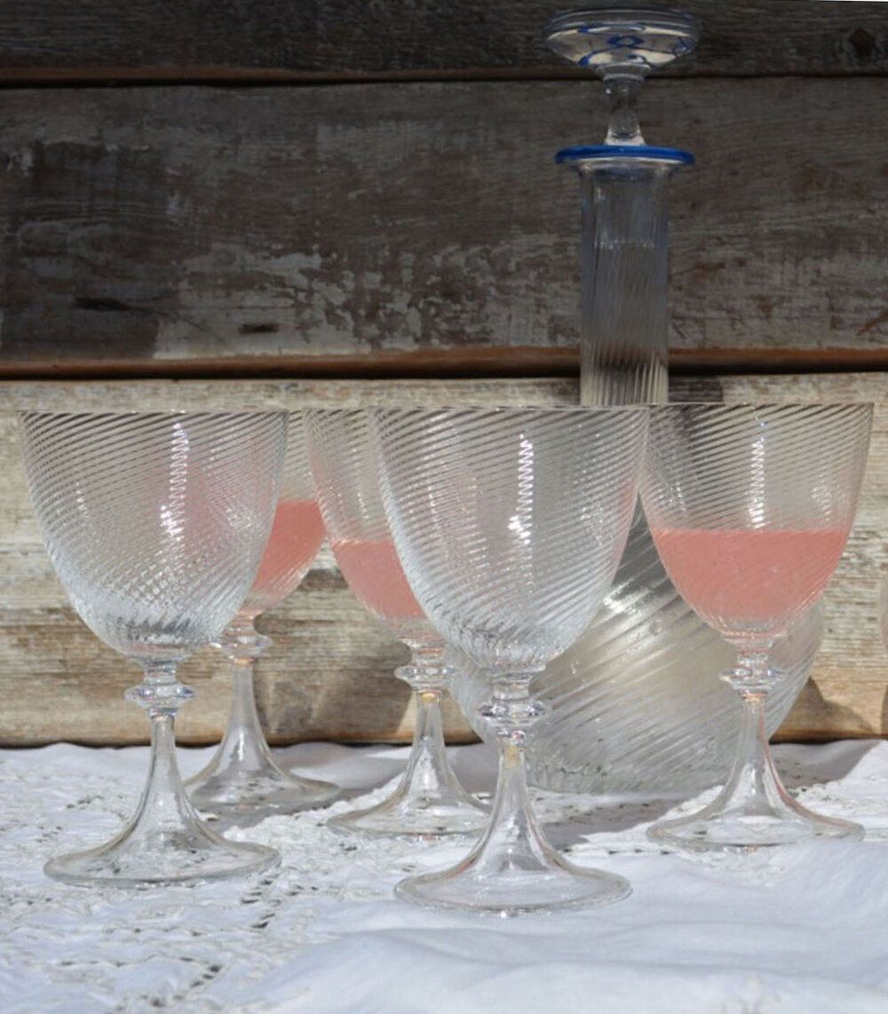 French Set of 14 Wine Glasses - Fireside Antiques