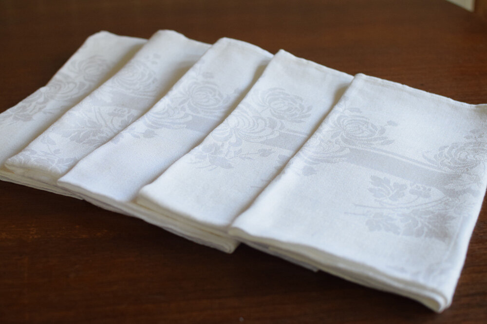 Simple Damask French Linen Napkins
