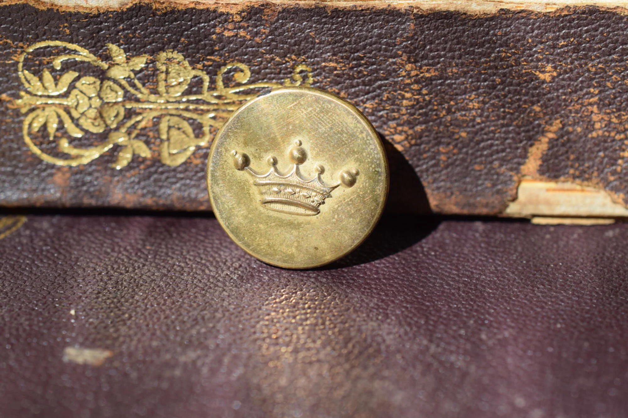 Rare Antique French Crown Livery Button, T.W.& W • PARIS