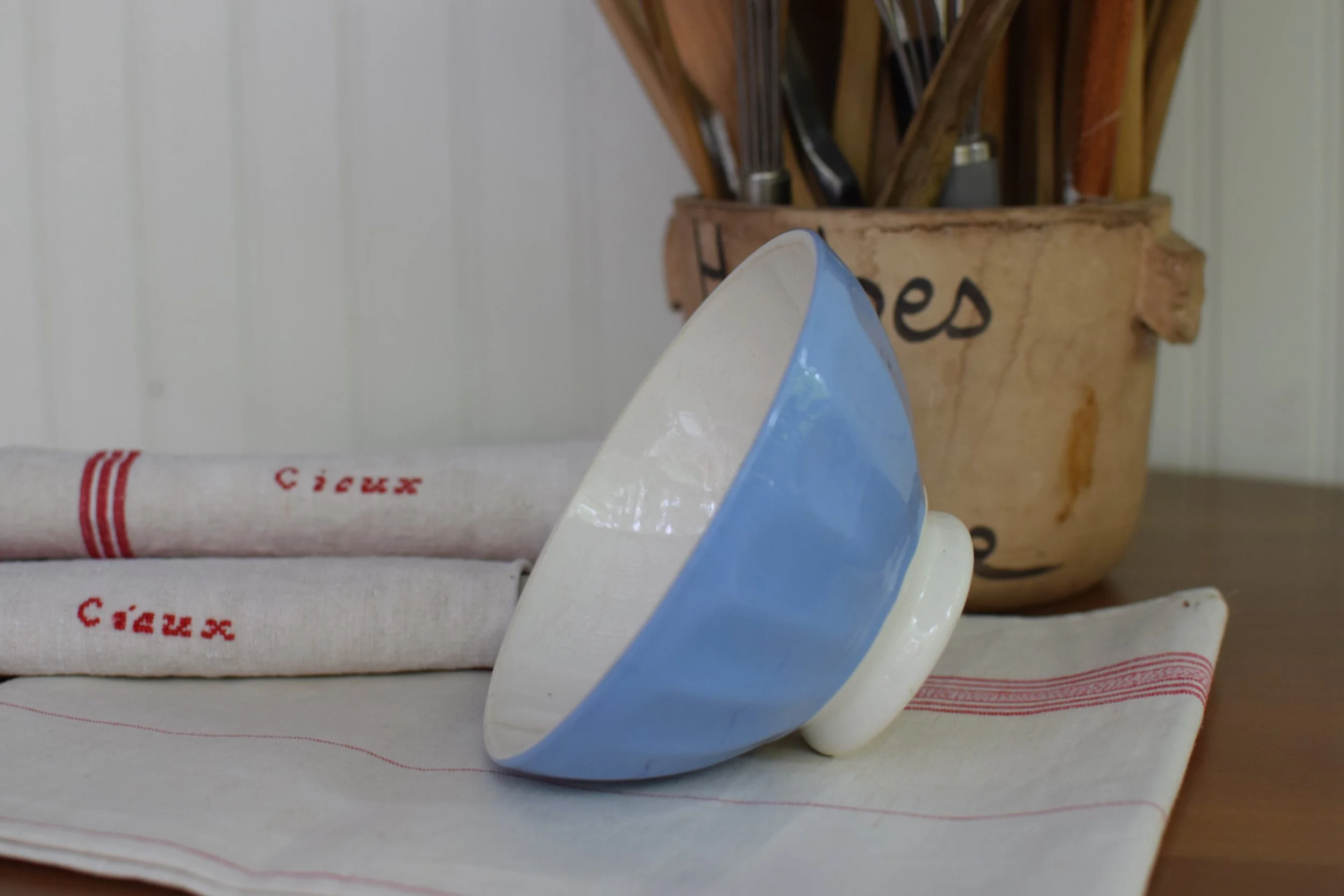 Lovely Blue Vintage French Café au Lait Bowl