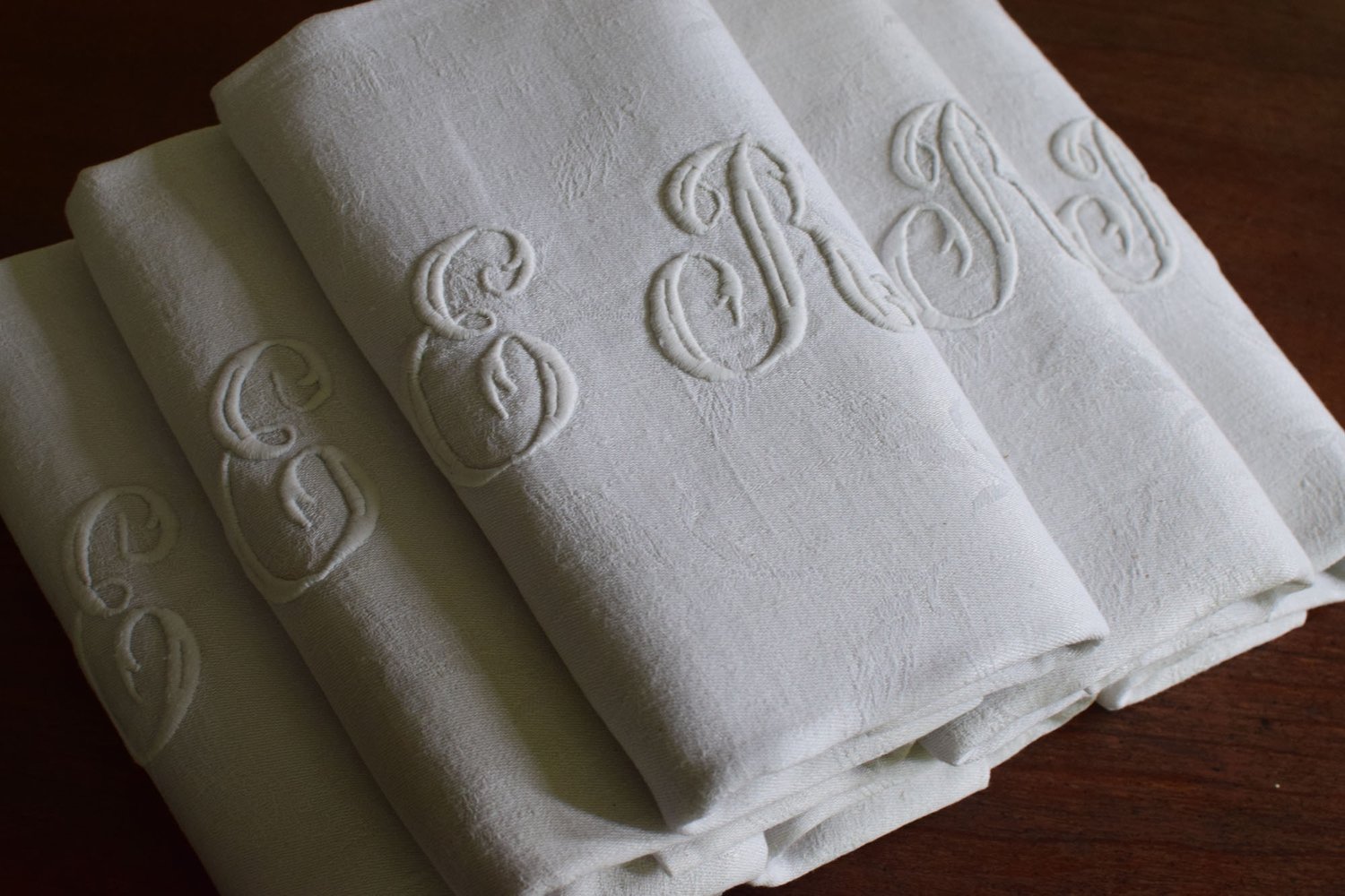 Antique Monogrammed Napkins - My French Country Home Box