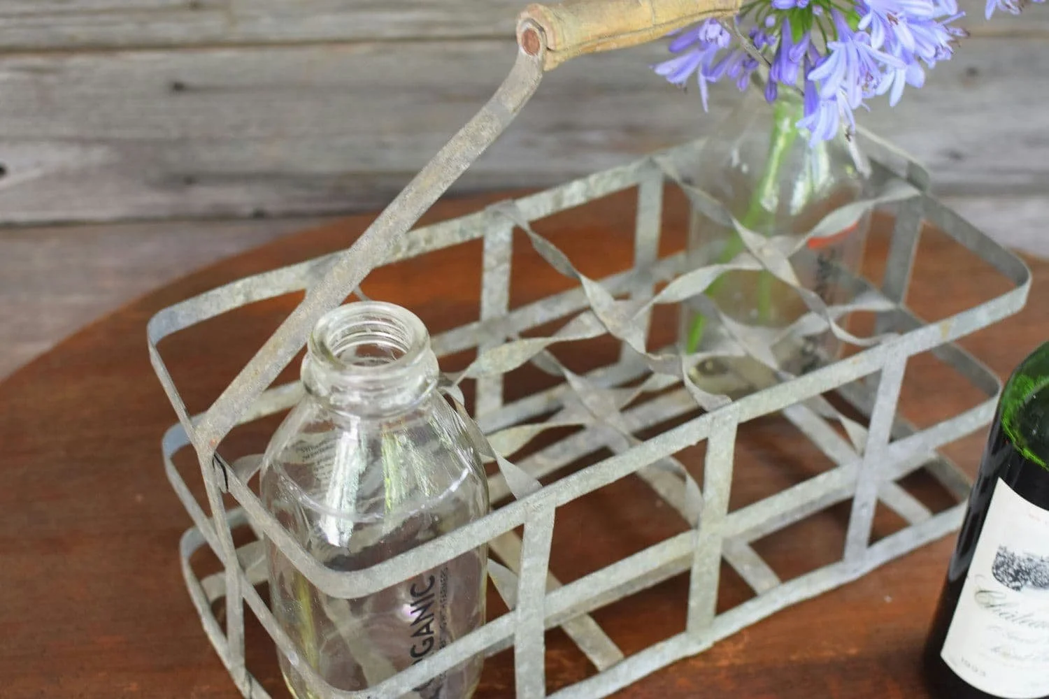 8-Vintage French Galvanized Metal Bottle Carrier for eight in Original Condition+for-the-love-of-france.jpg