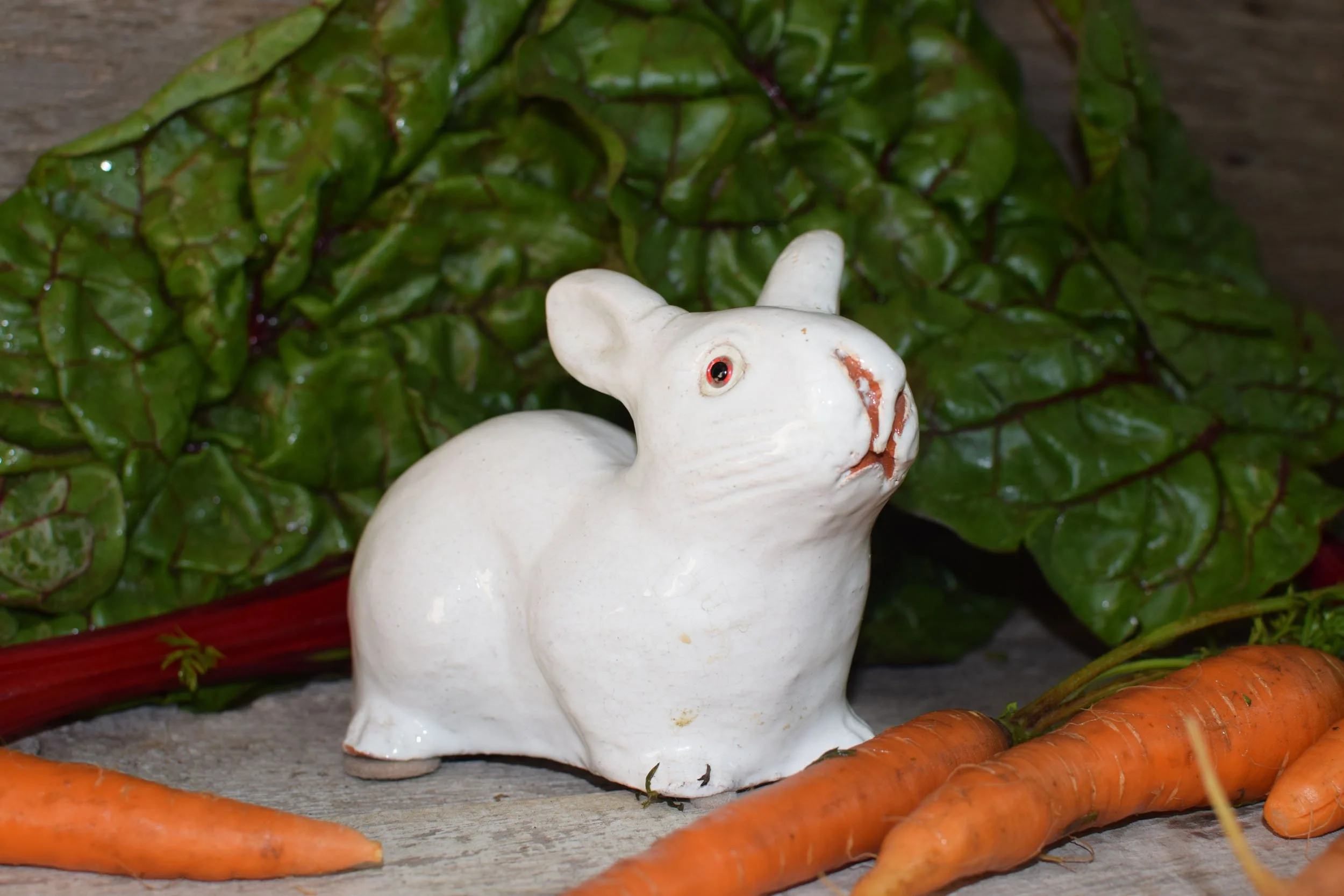 Antique Bavent Tin Glazed Faience White Rabbit