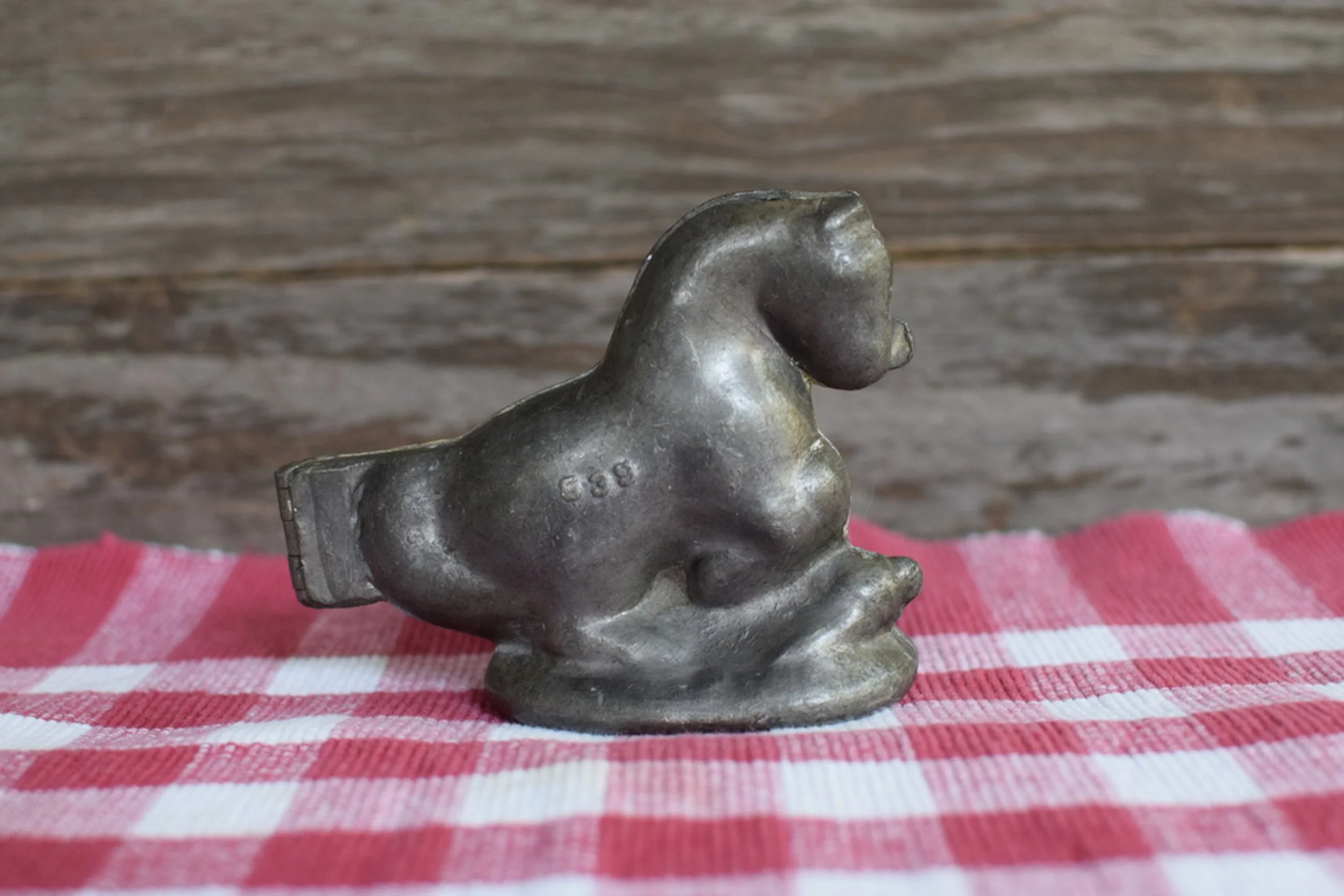 Antique Pewter Ice Cream Horse Mould