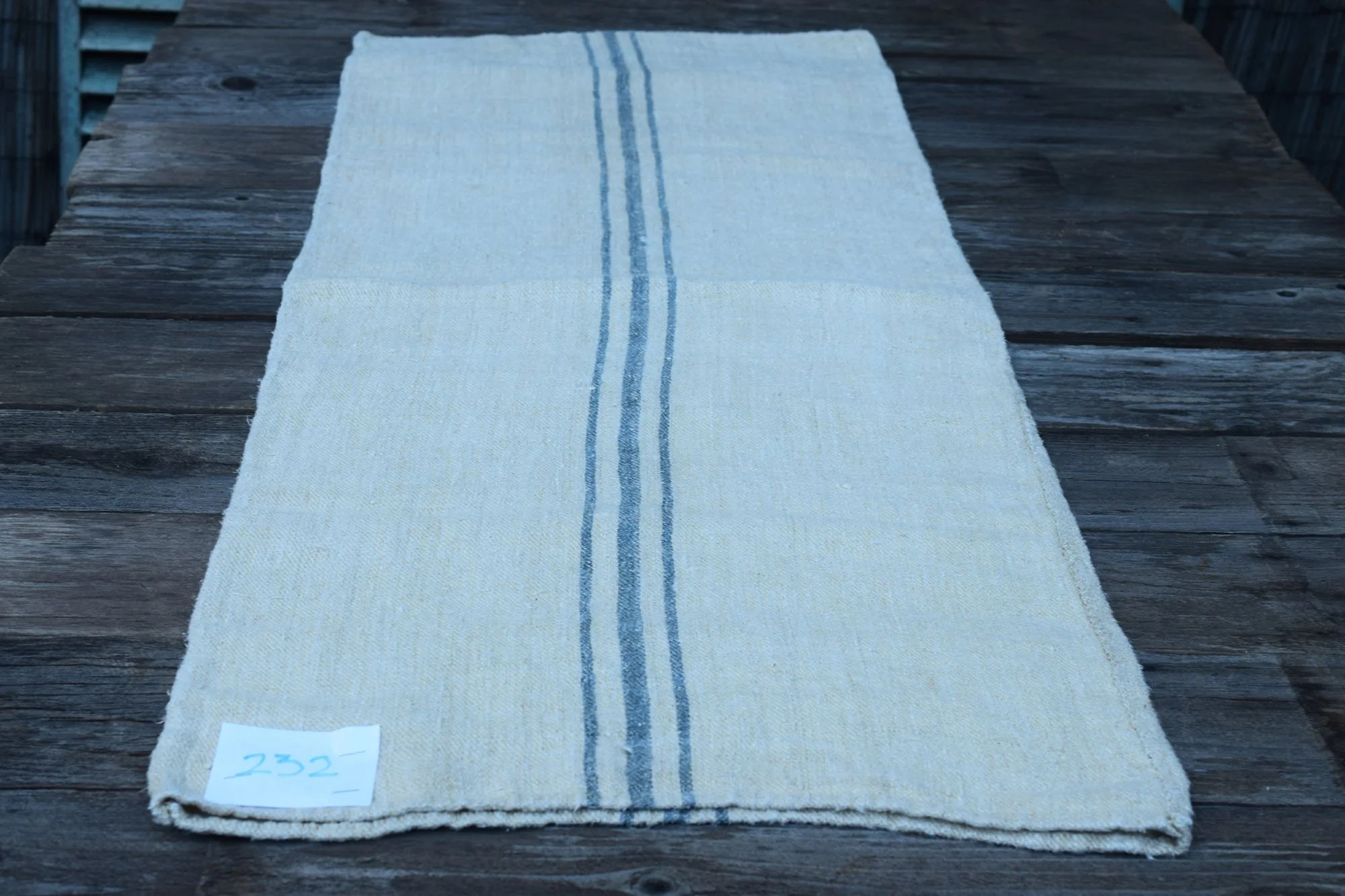 Blue Striped Country French Grain Sacks