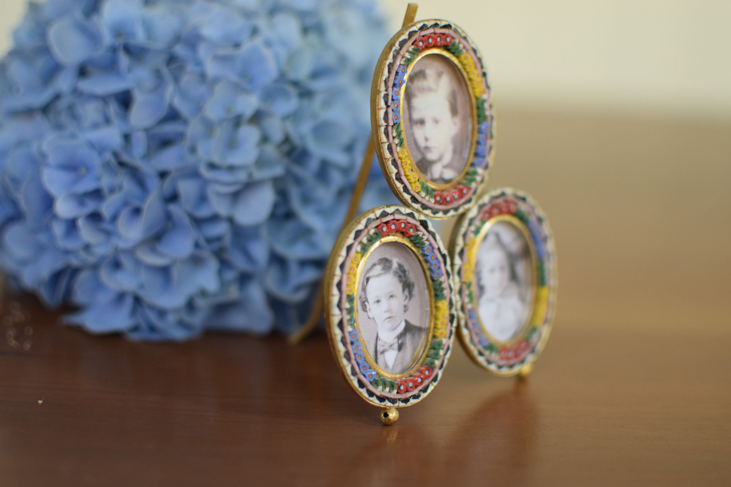 Vintage 1920's Micromosaic Triple Frame