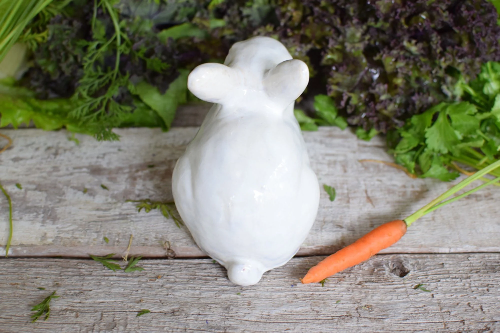 Antique Bavent Faience White Rabbit