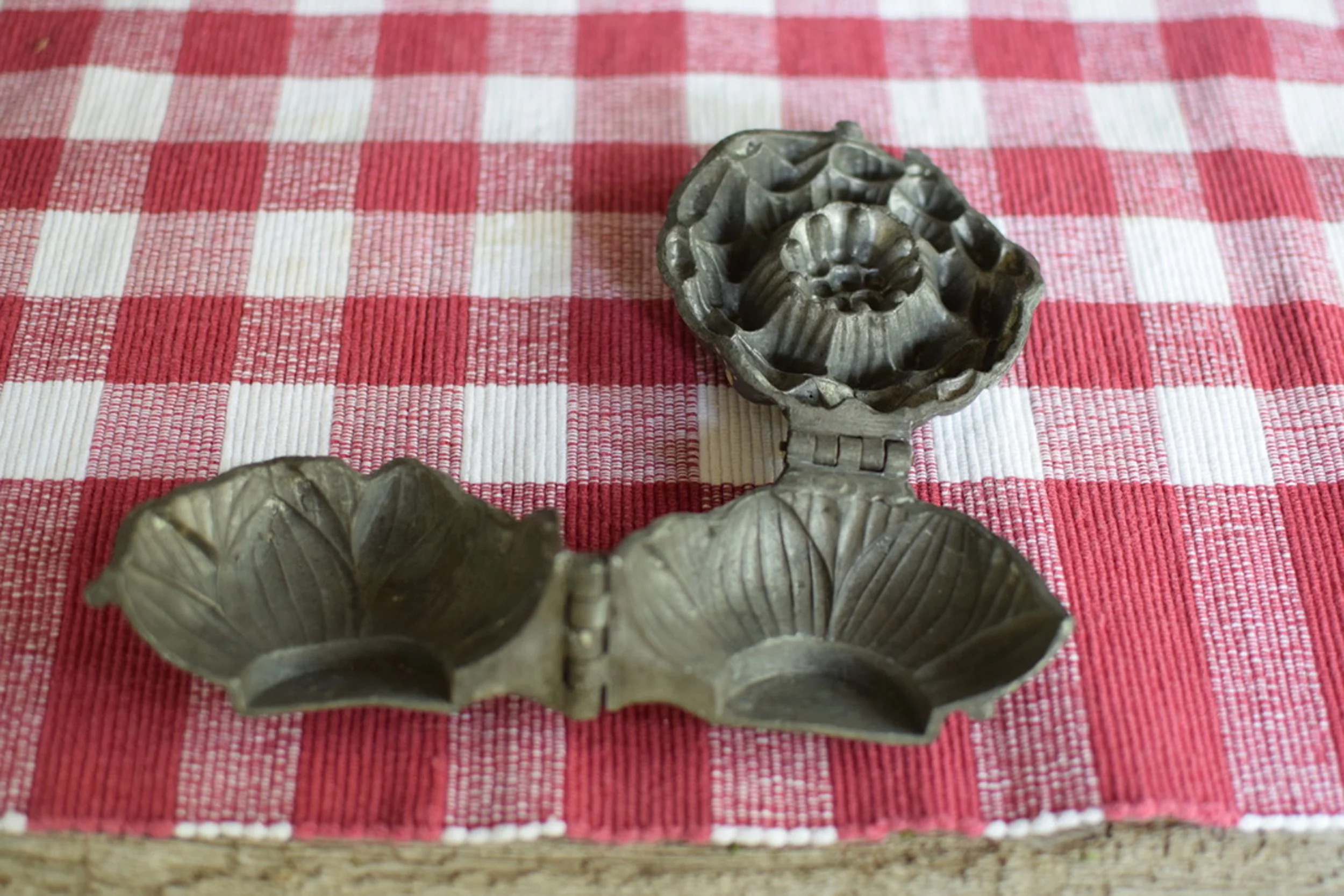 Antique French Pewter Lotus Flower Mould
