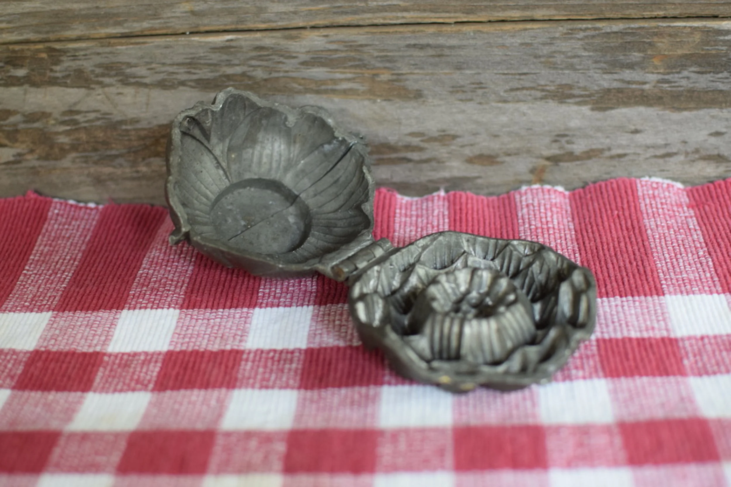 Antique French Pewter Lotus Flower Mould