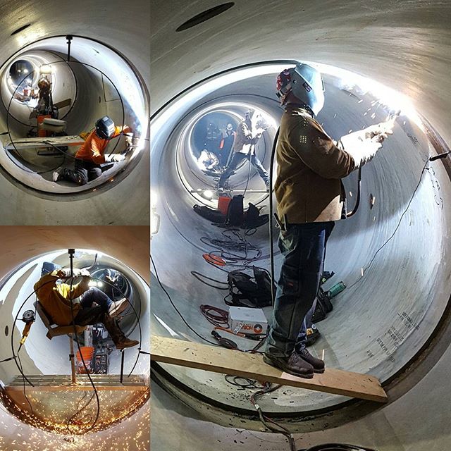 Our re liner project is well under way. On site 1 we have 4 guys Welding at once. Site 3 will be the same by Monday. Each Welder is doing 3 cans a shift. Should get our 504 completed in time.#thedeansway#deanscertifiedwelding#lincolnelectric#weldlife