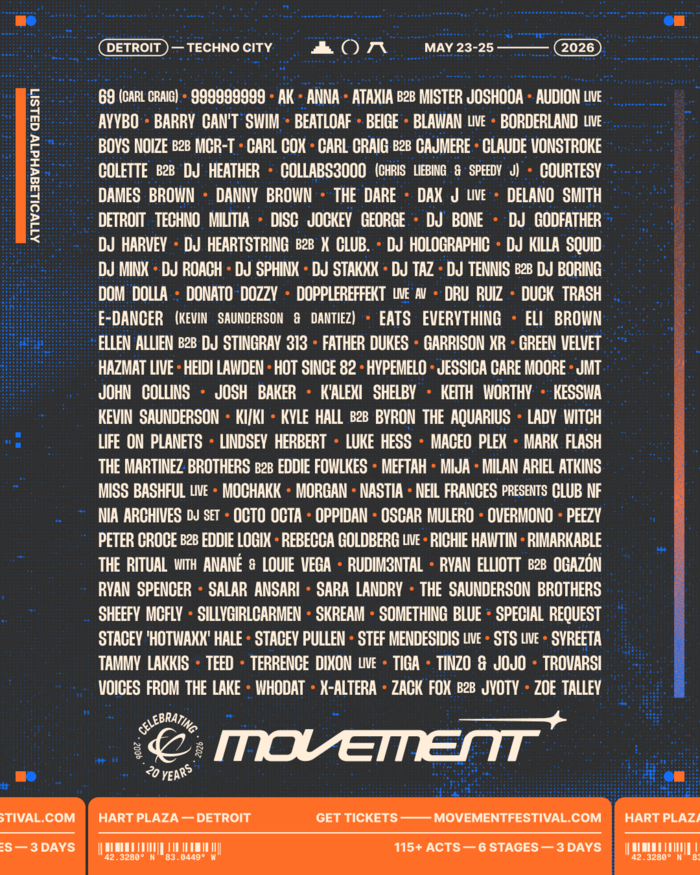 Detroit's Movement Festival Announces 2026 Lineup