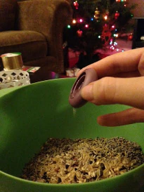 Add a few drops lavender oil to the lavender floweres and rice