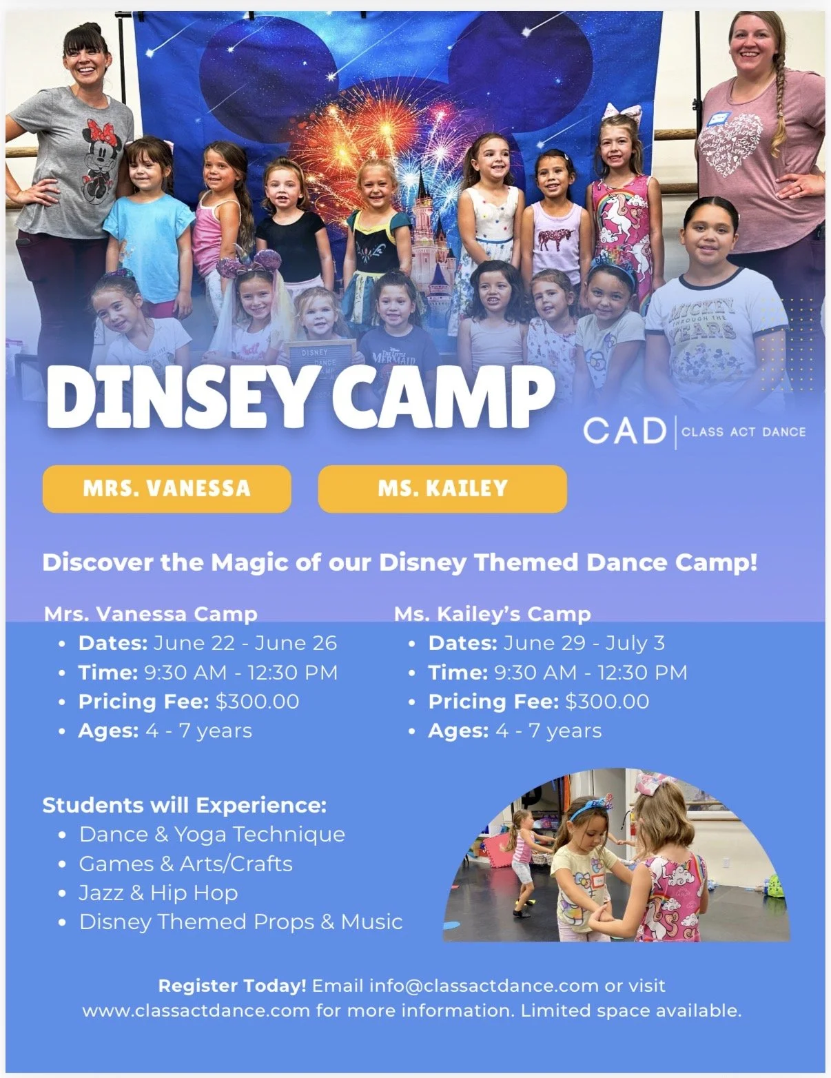 Disney Dance, Yoga, &amp; Art Camp (Ages 4-7)