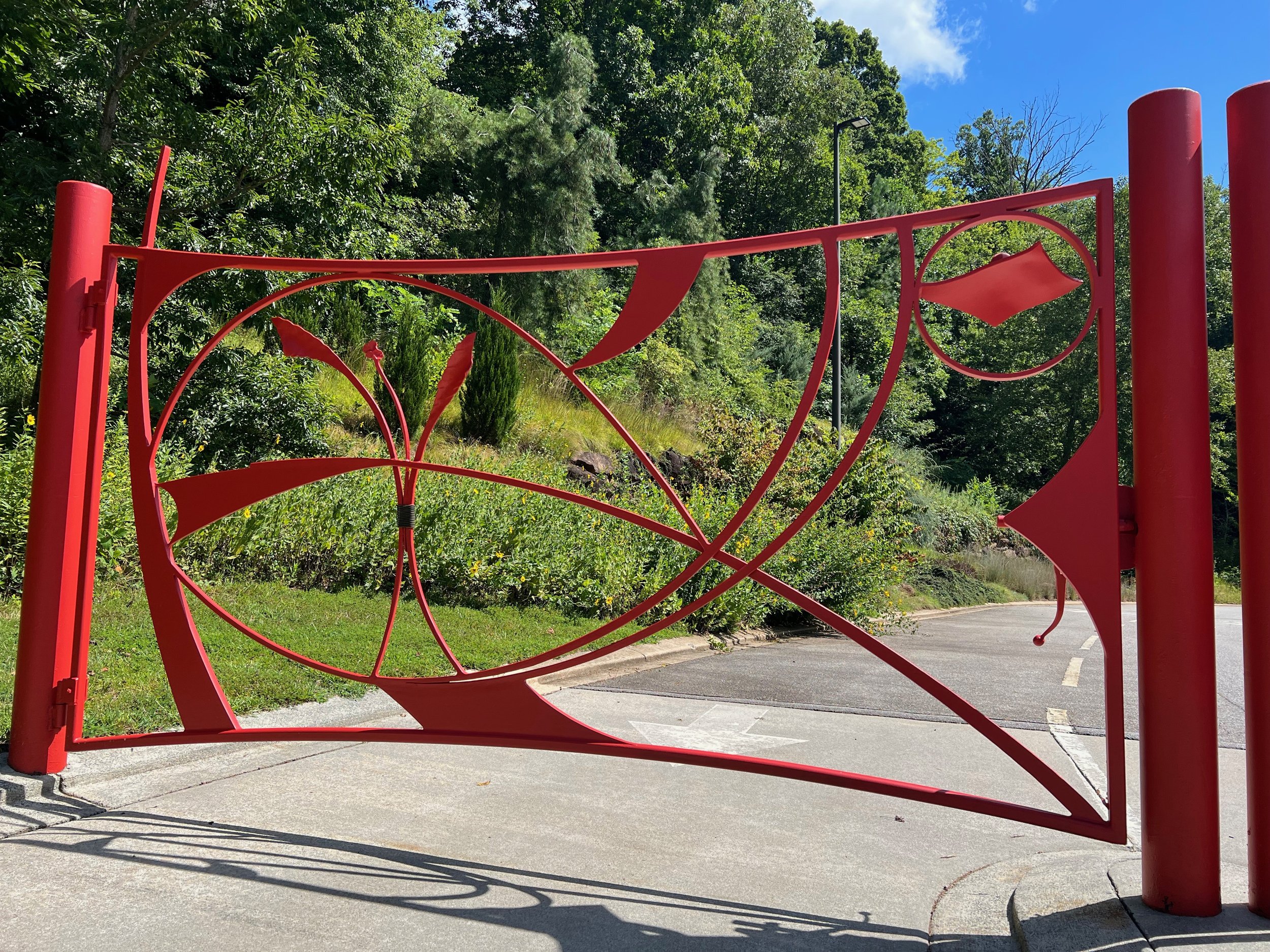 18' out the 125' of custom gates forged for the North Carolina Arboretum
