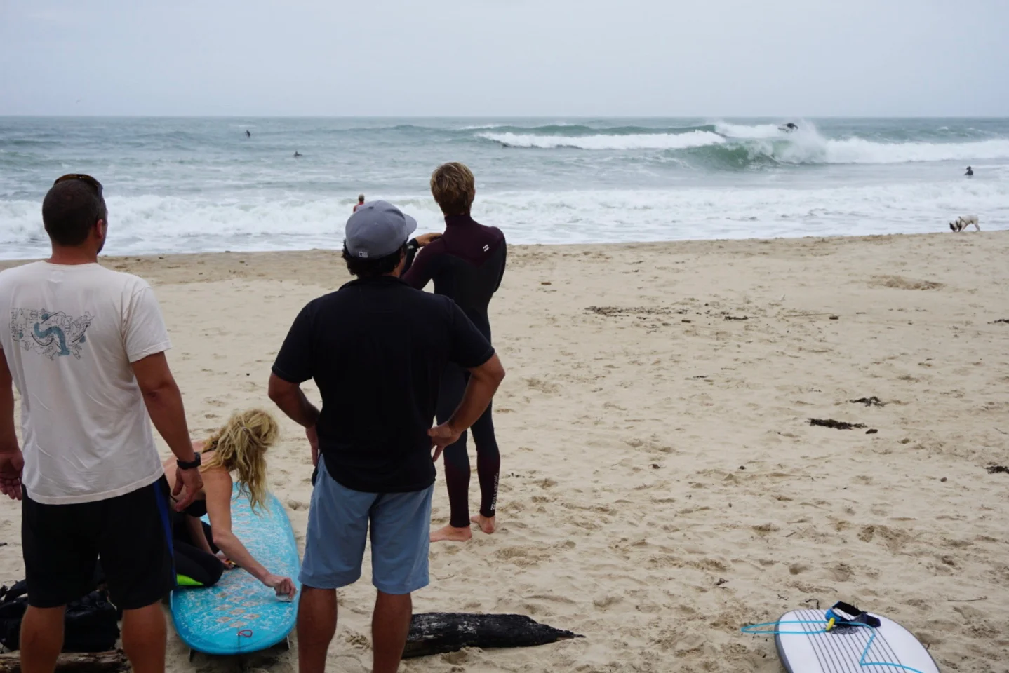 Andrew, Jo, Paul, and Chito check out a high flying local in Montauk, Hermine Day 4. 