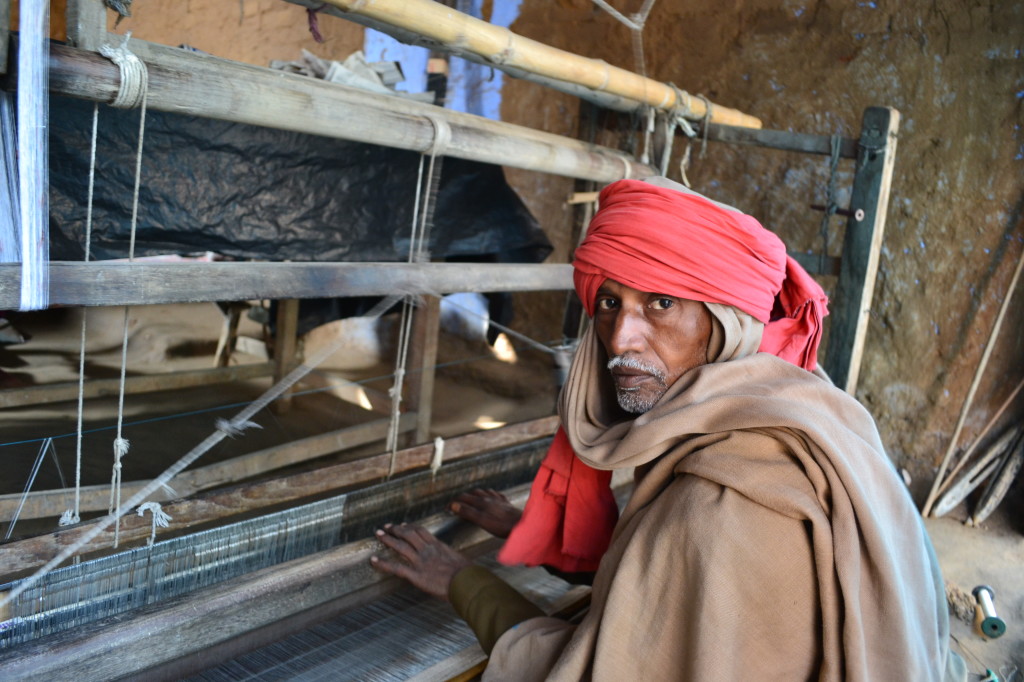 A silk weaver at his loom in Bhagalpur, Bihar, India. Courtesy: Upaya SV.