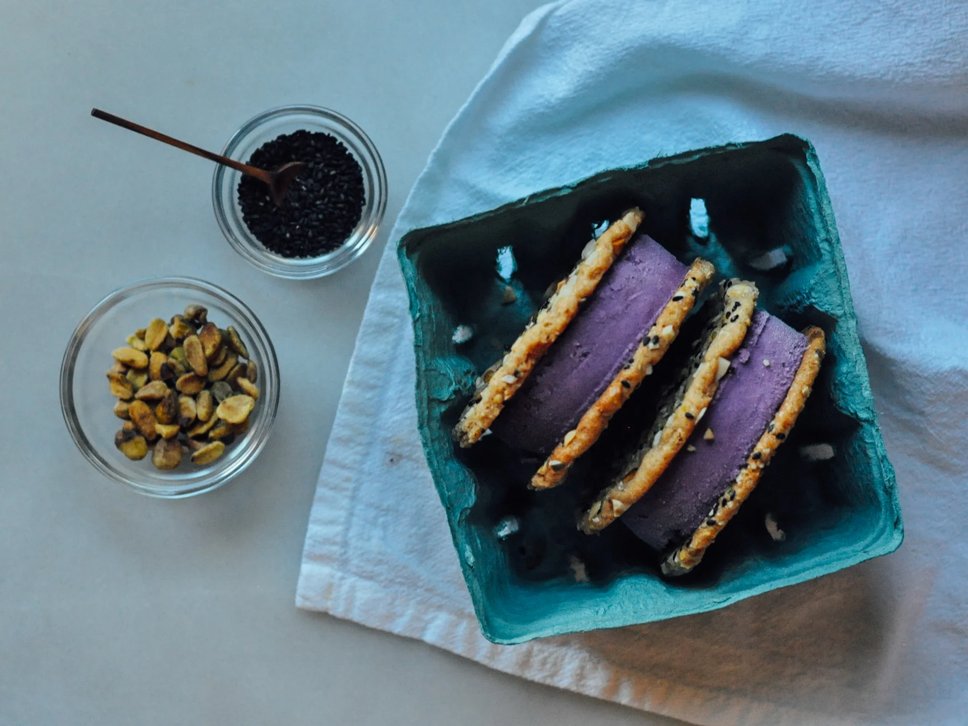Concord Grape Buttermilk Sherbet Peanut Butter Cookie Sandwiches