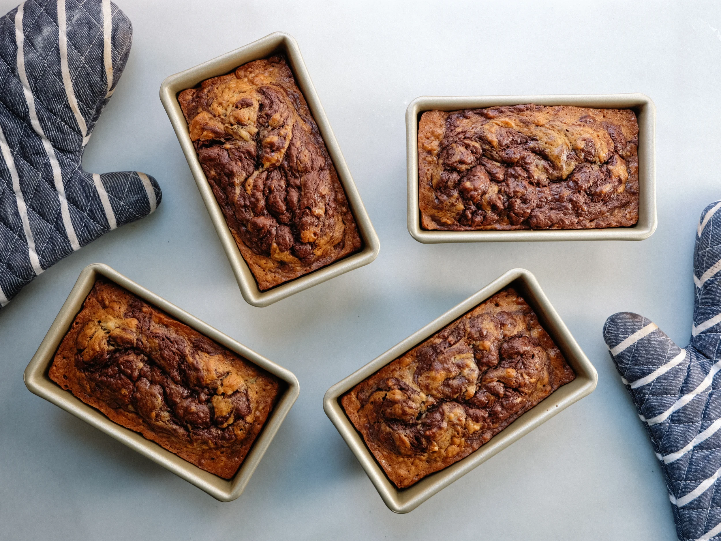 Marbled Chocolate-Cinnamon Banana Bread