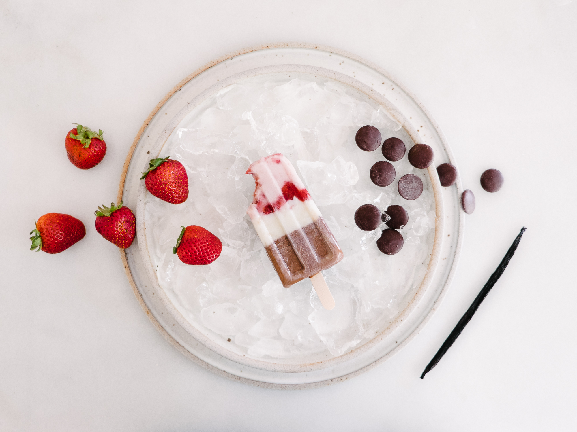 Roasted Strawberries and Cream Popsicles - Fork Knife Swoon