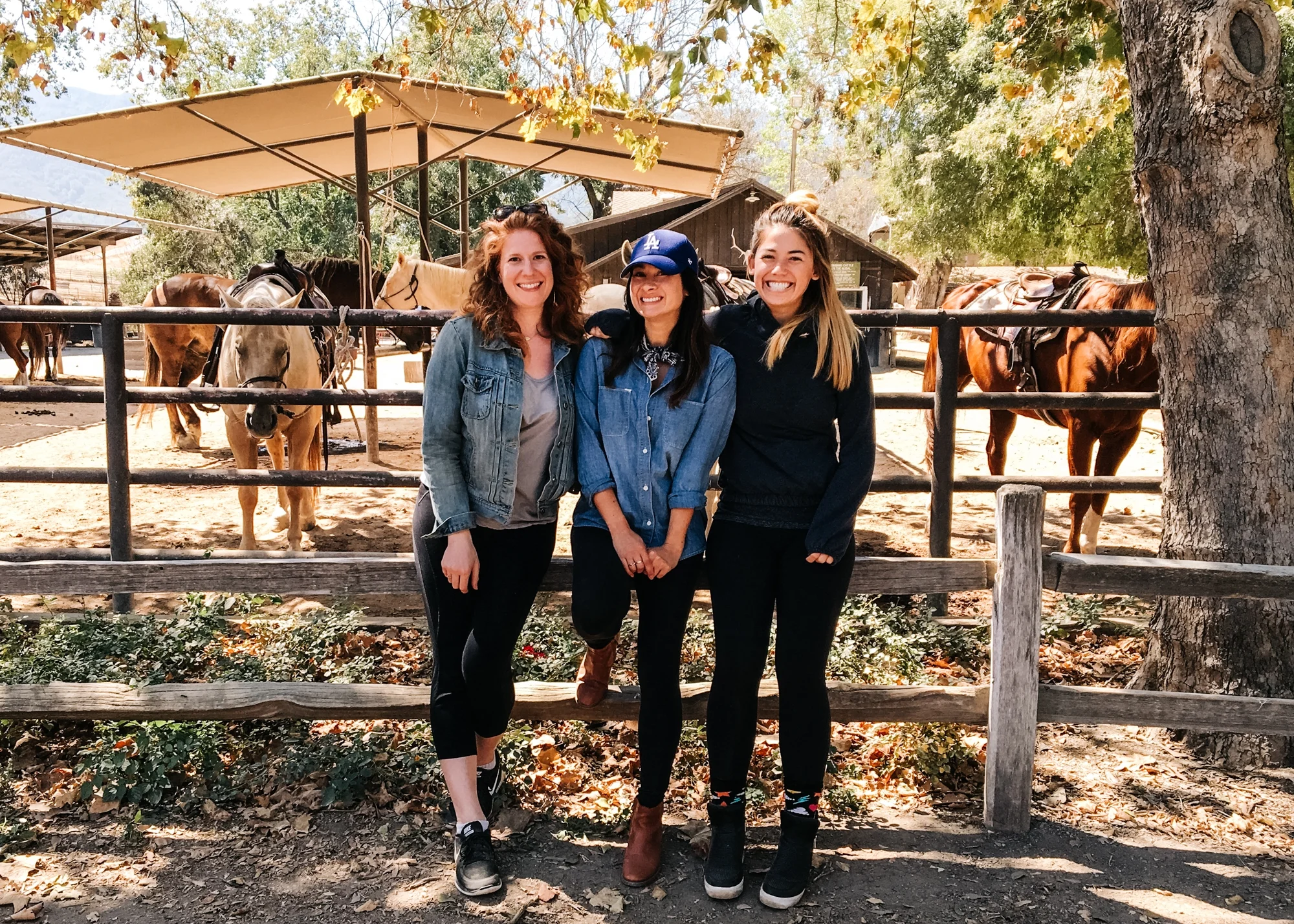 Group shot, photo of the horseback riding and Photo of me sipping wine courtesy of Kale & Caramel !