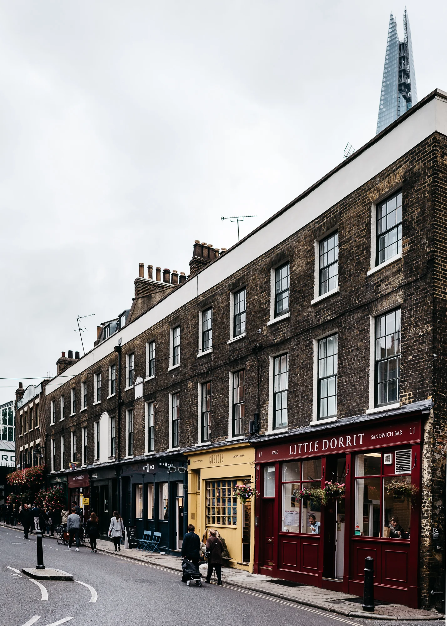 Cute row of shops on Park STreet, right next to Borough Market