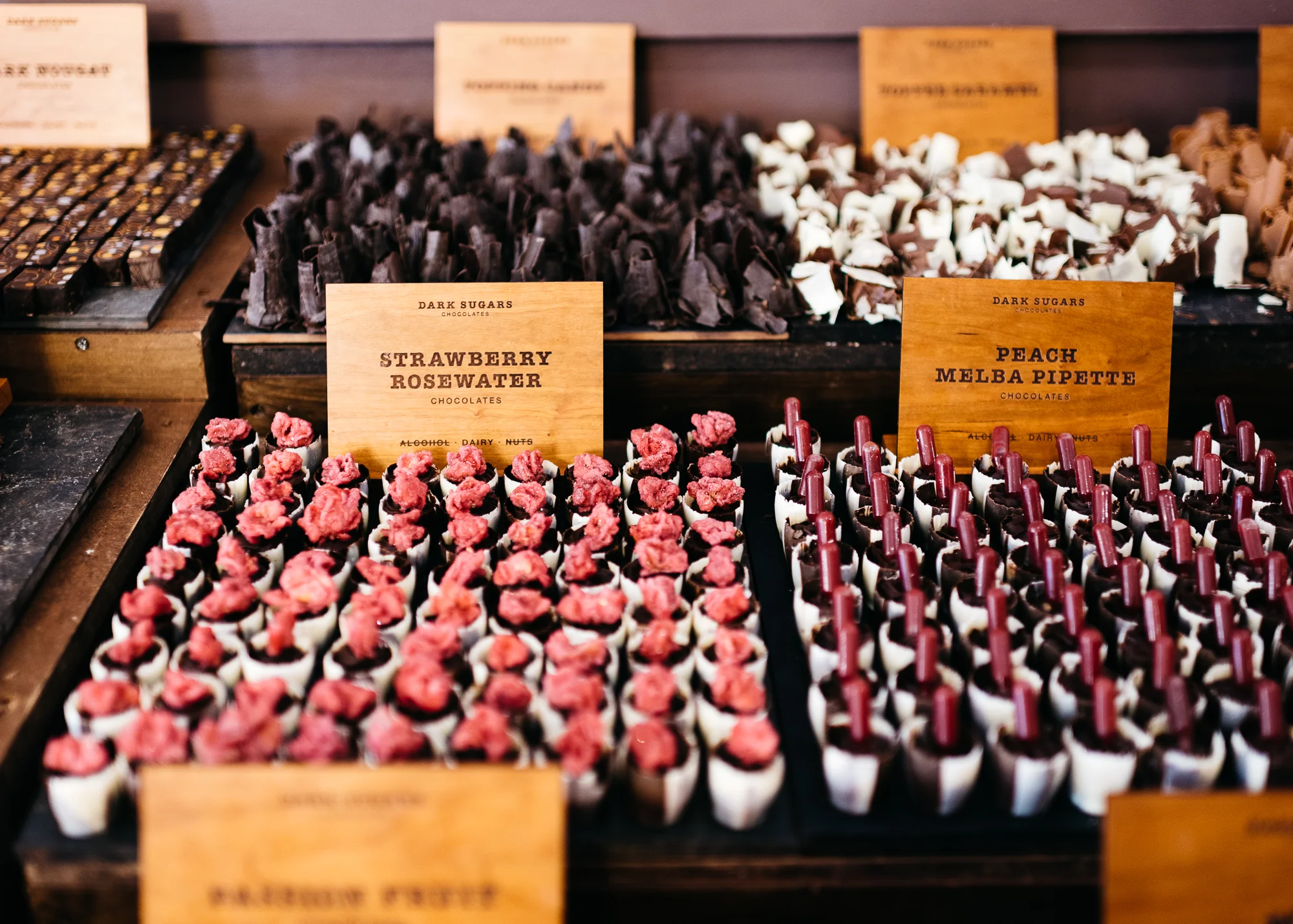 Assortment of chocolates at Dark Sugars