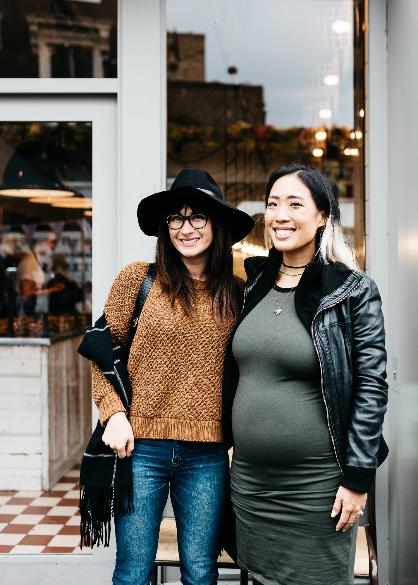 OUtside Fabrique Bakery with USD classmate, Tiffany