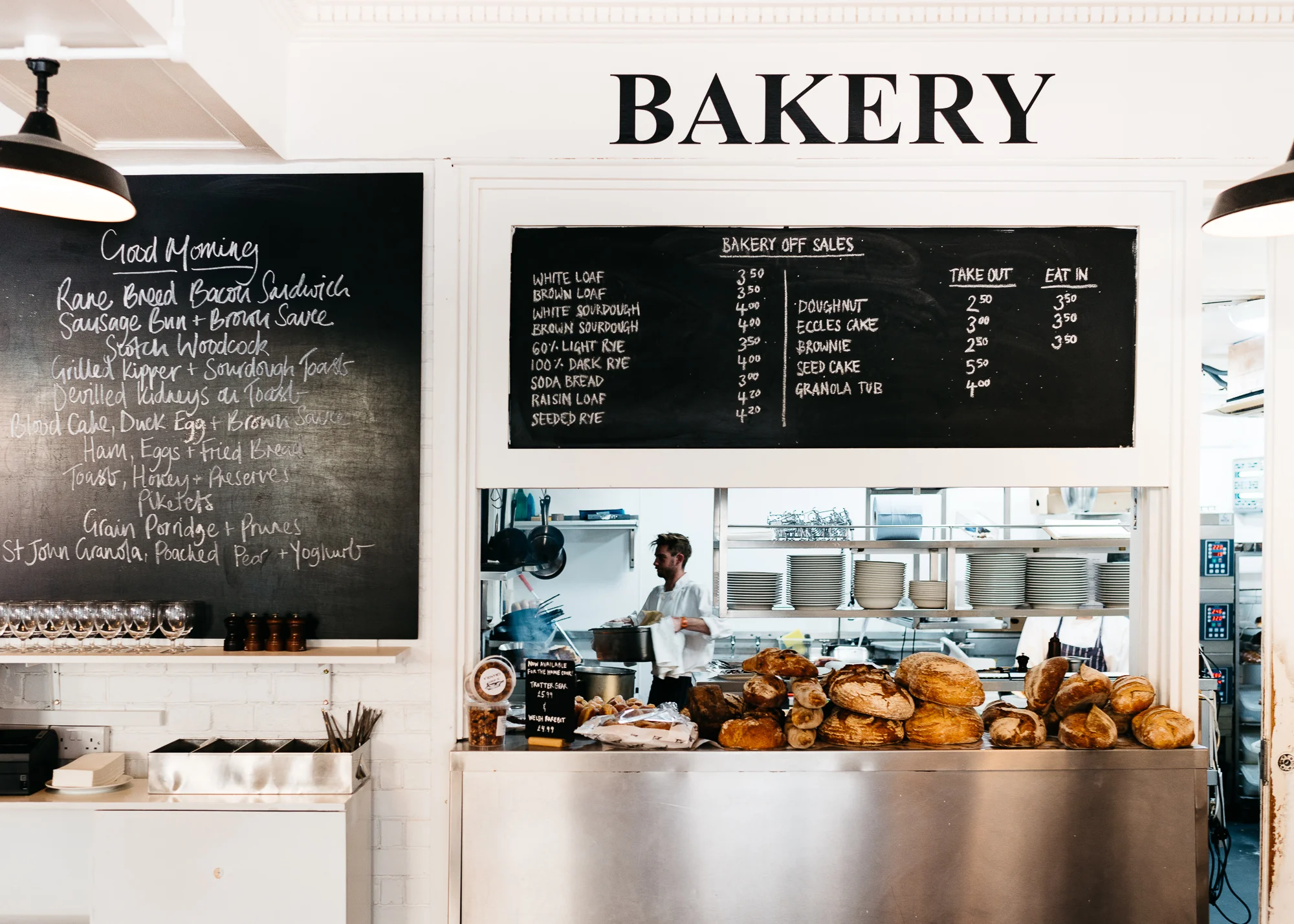 Kitchen + Menu at St. John Bread & Wine