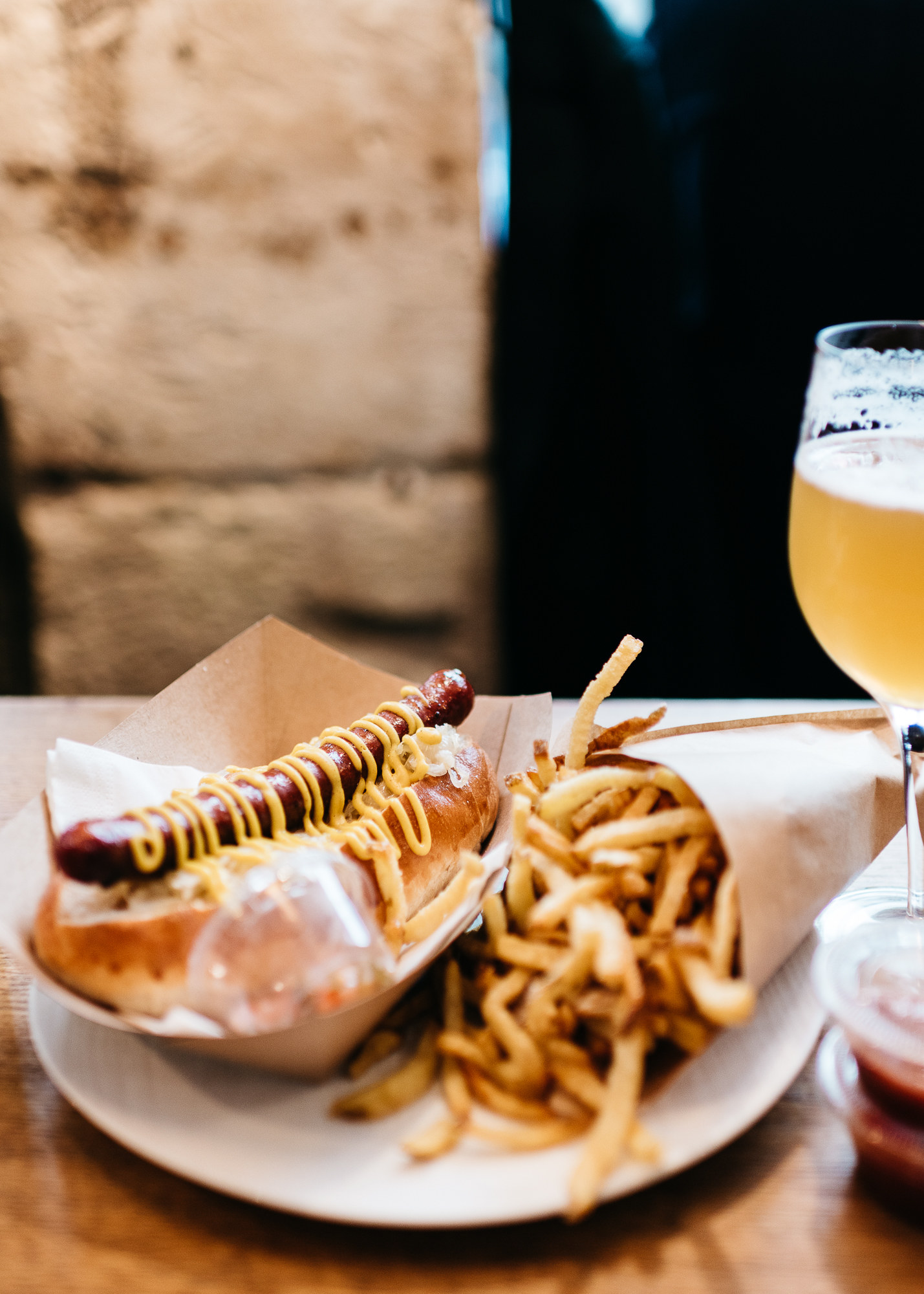 Hot dog and fries at Frenchie To Go
