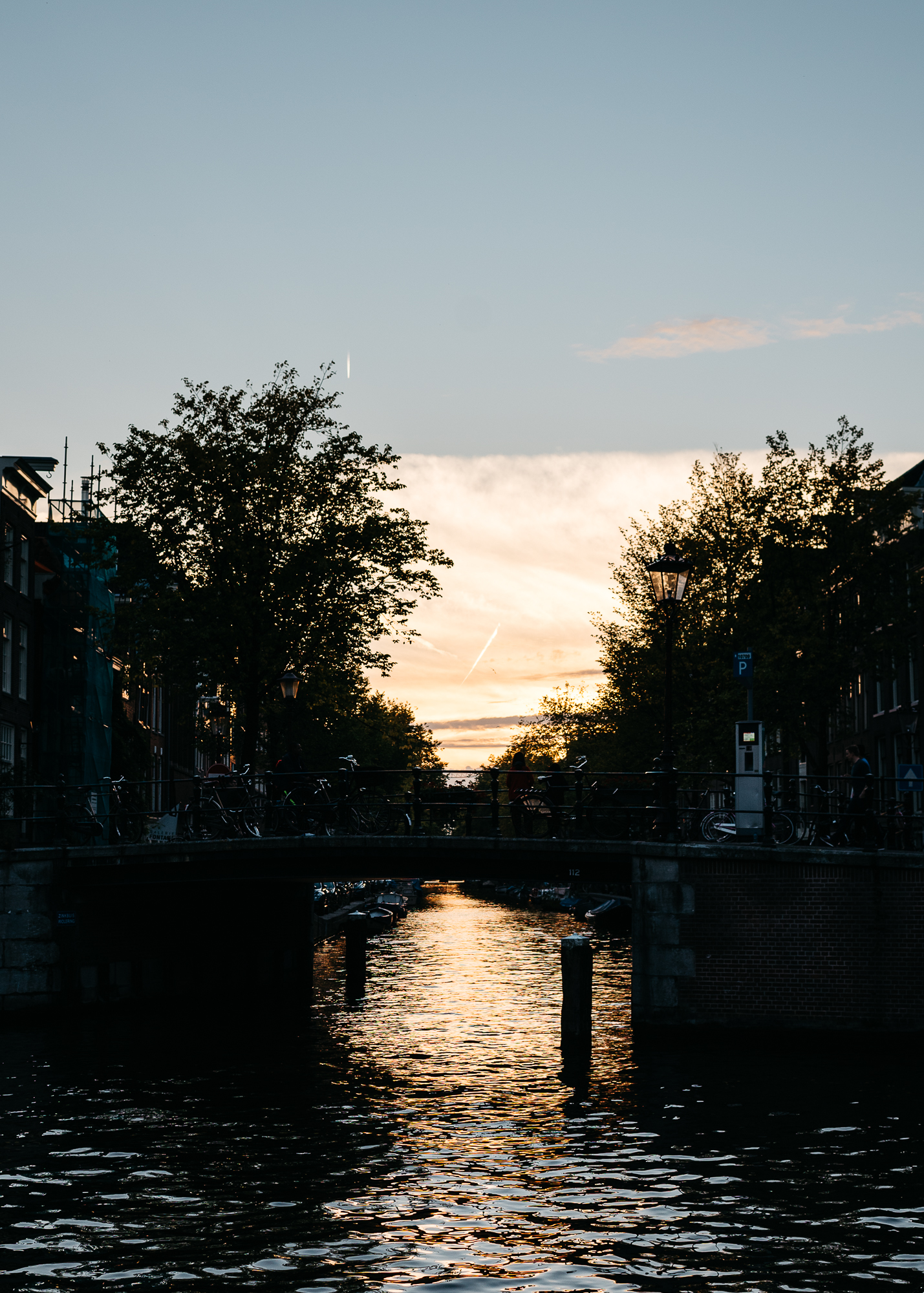 Sun setting over the canals