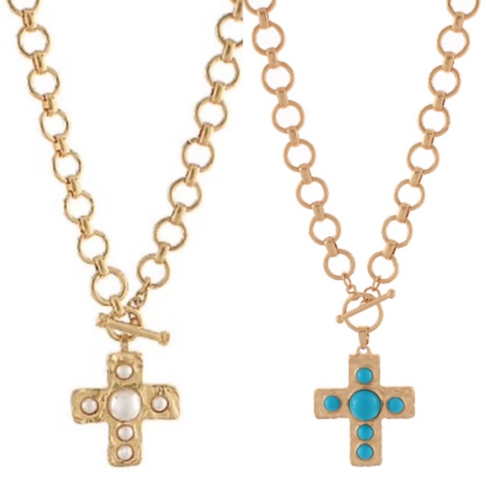 Cross Necklace with Stones