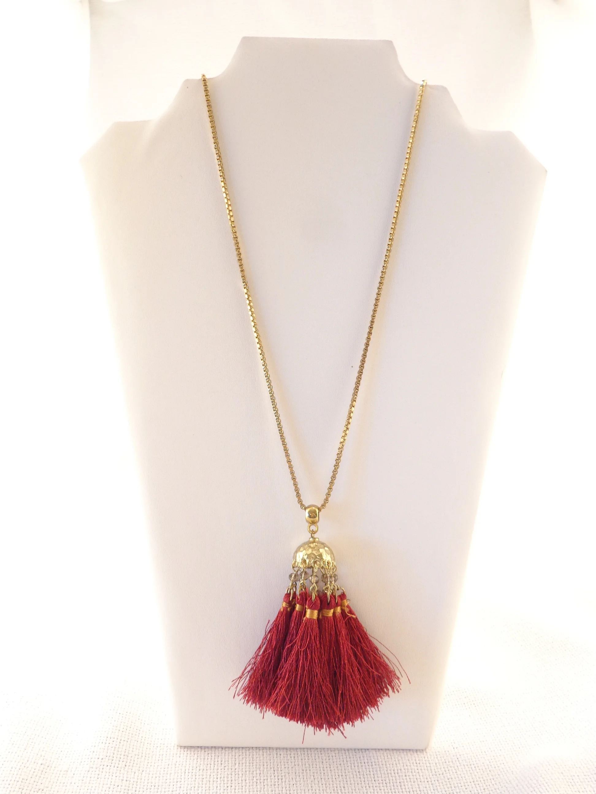 Garnet Tassel Necklace