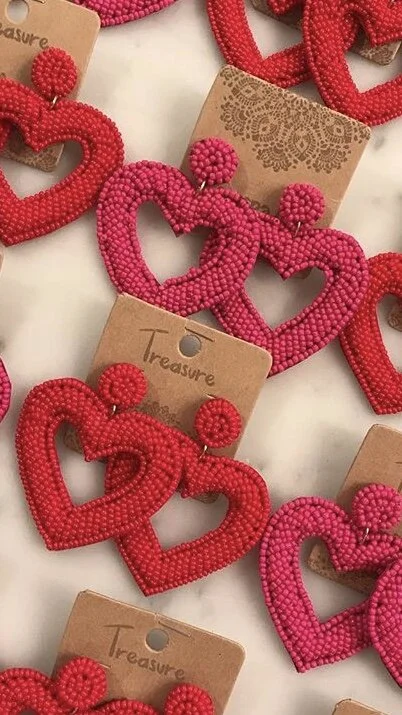 Beaded Heart Earrings | Lydia Lister 