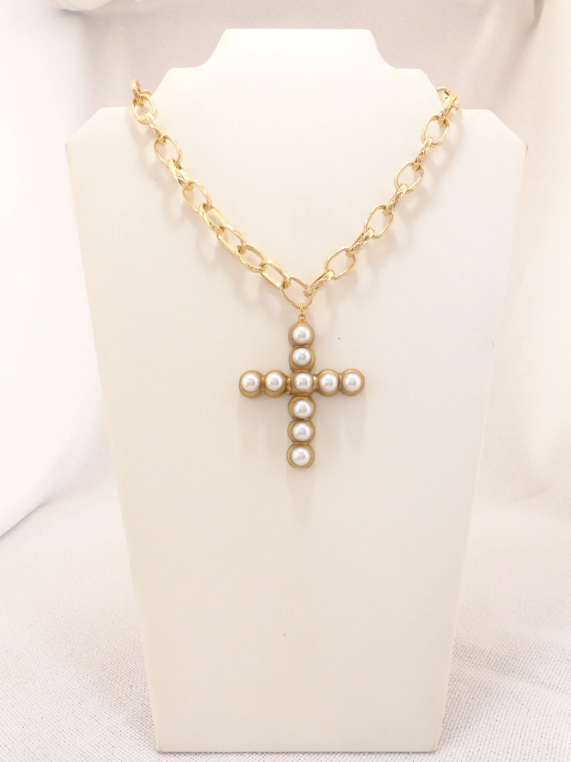 Frances Grace Clay Cross Necklace 
