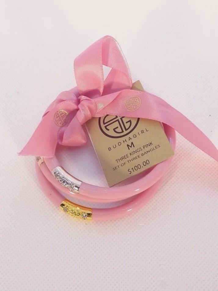 BuDhaGirl Three Kings All Weather Bangles Pink Lydia Lister Jewelry
