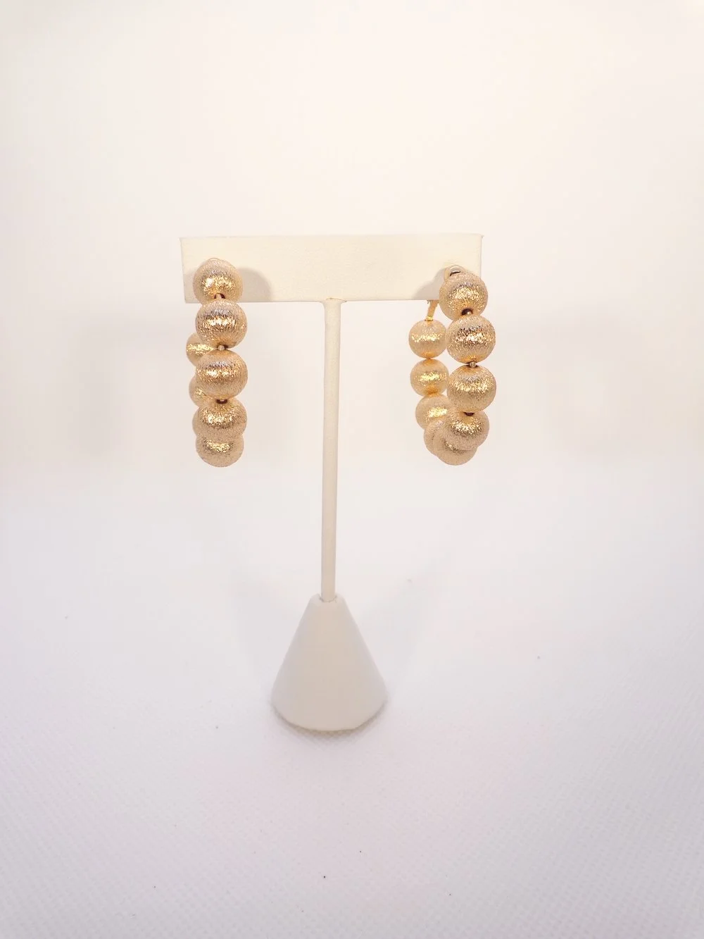 Gold Ball Hoop Earrings