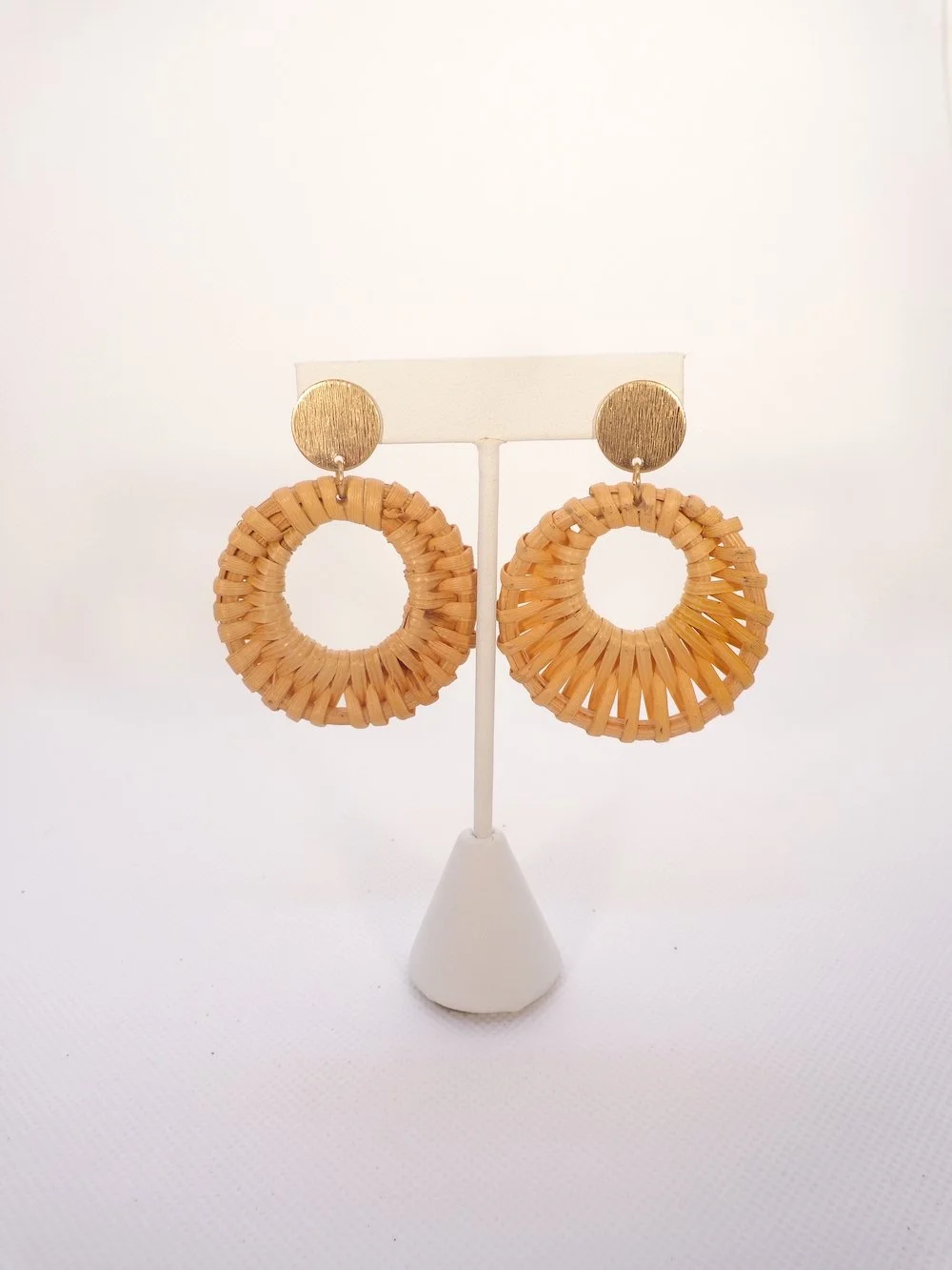 Straw Circle Earrings