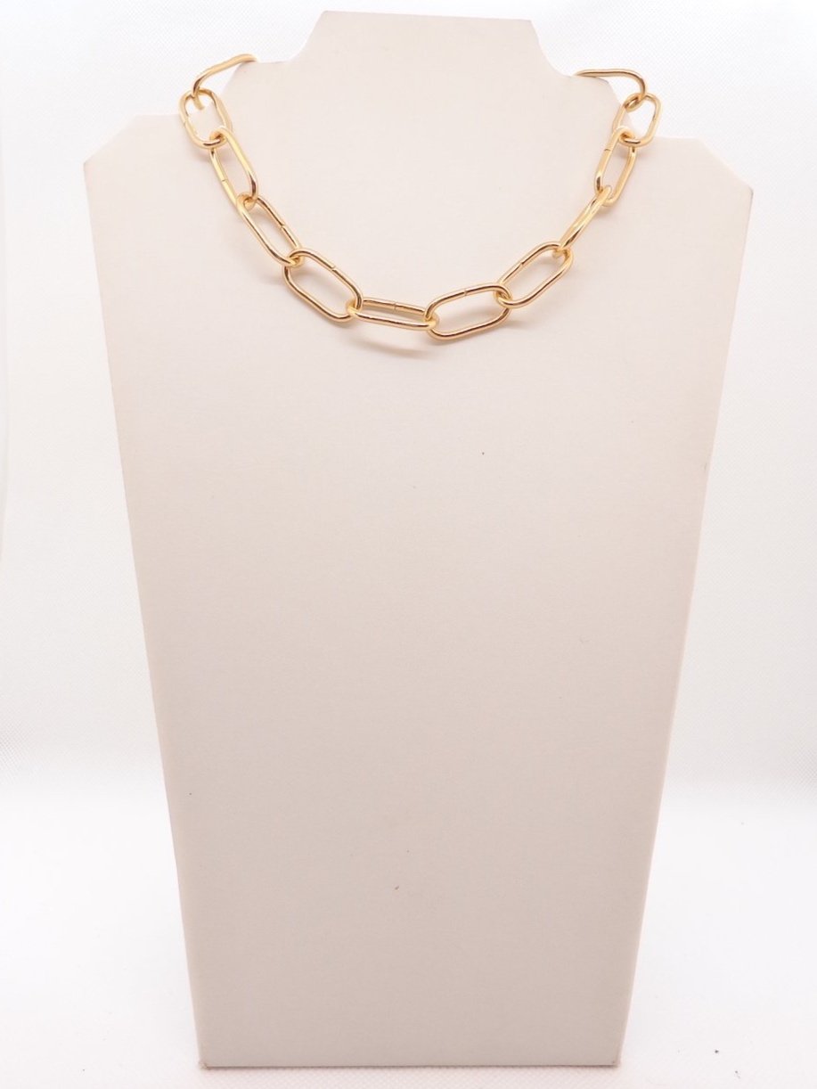 Large Paperclip Chain Necklace - Gold Vermeil - Oak & Luna