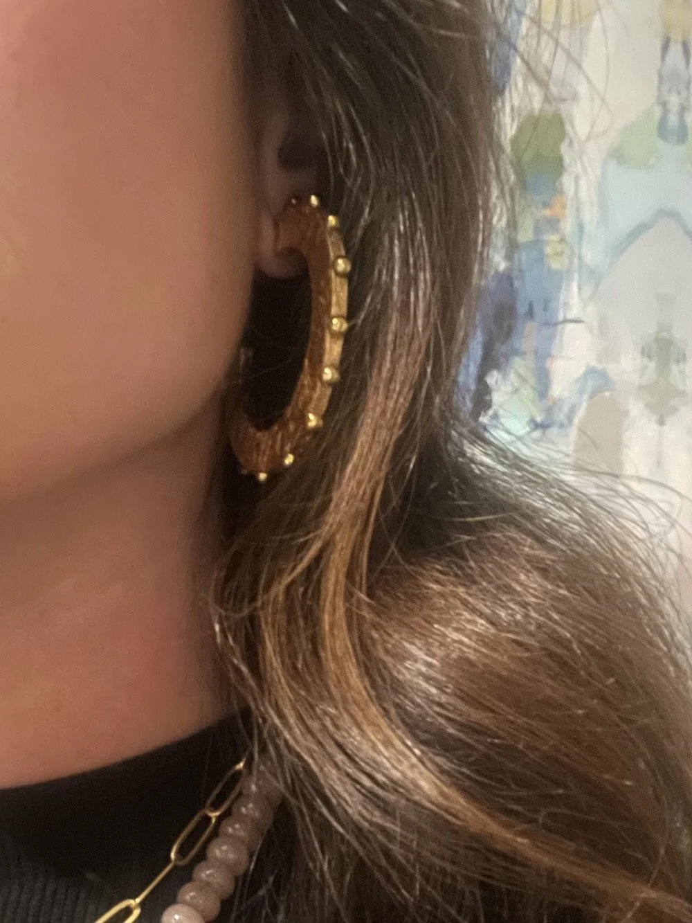 Frances Grace Thin Gold Beaded Hoops
