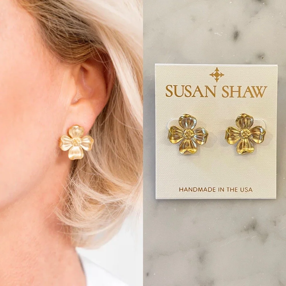 Susan Shaw Dogwood Stud Earrings