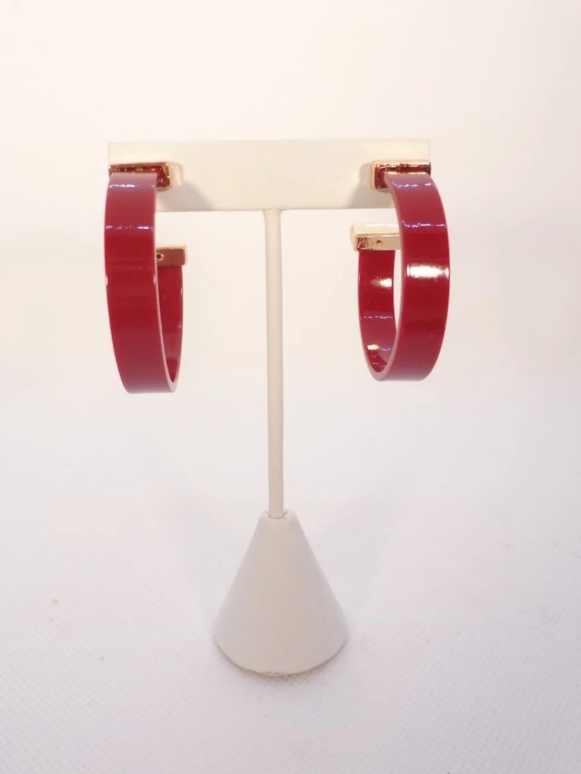 Acrylic Hoops - Garnet | Lydia Lister Jewelry, image size:837x1116