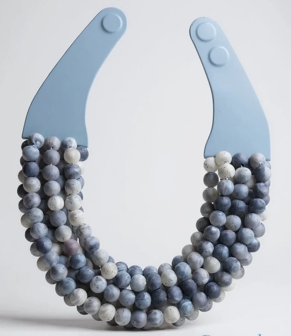 Denim Layered Wooden Beads Necklaces