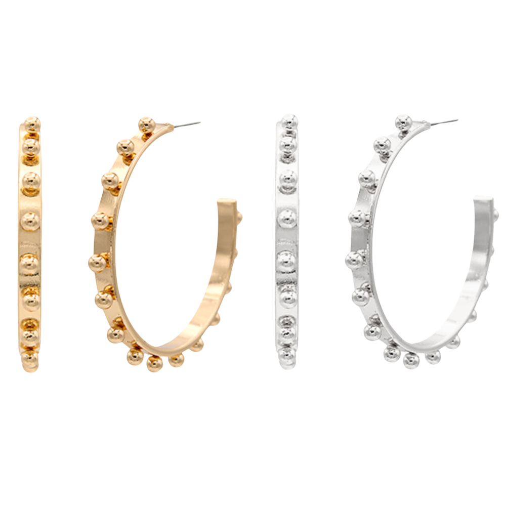Hoop Earrings with Tiny Balls