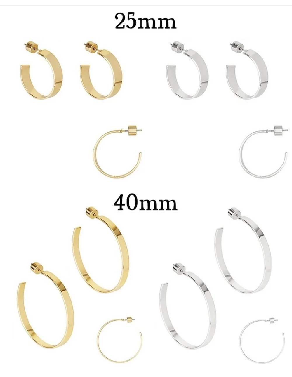 Flat Metal Hoop Earrings