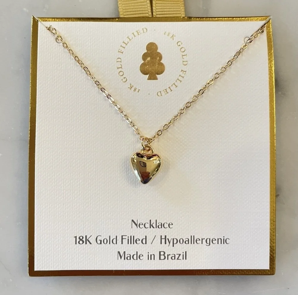 Tiny Puffed Heart Necklace