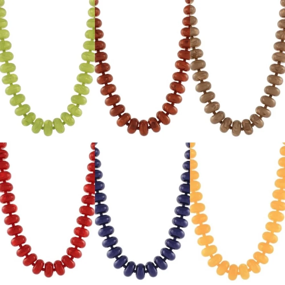 Colored Flat Ball Necklaces