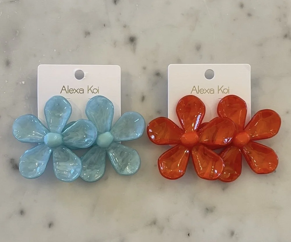 Large Acrylic Flower Earrings