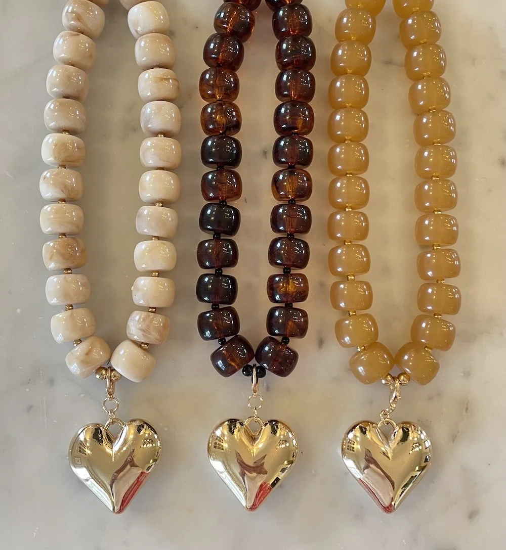 Bold Beaded Heart Necklace