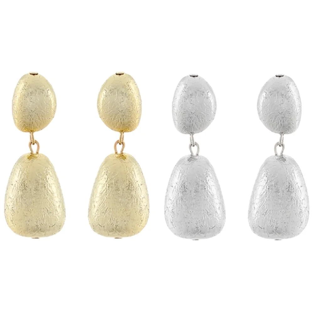 Textured Nugget Drop Earrings